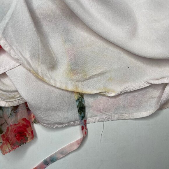 Abercrombie & Fitch Pink Red Floral Ruffle Wrap Mini Dress - Picture 11 of 14